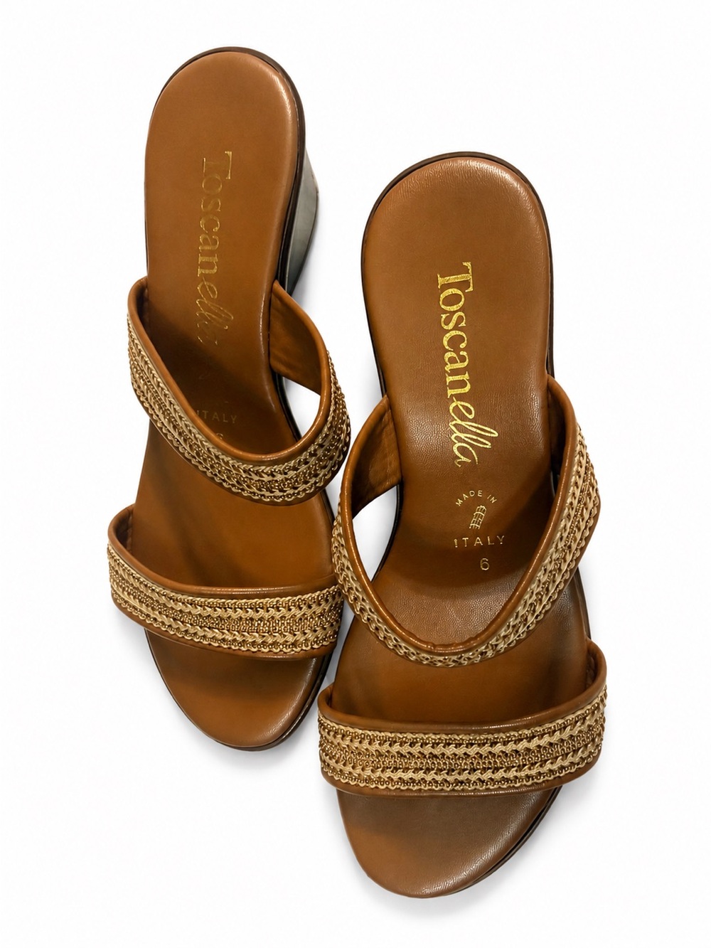 Brown Braided Slide Sandals for Women